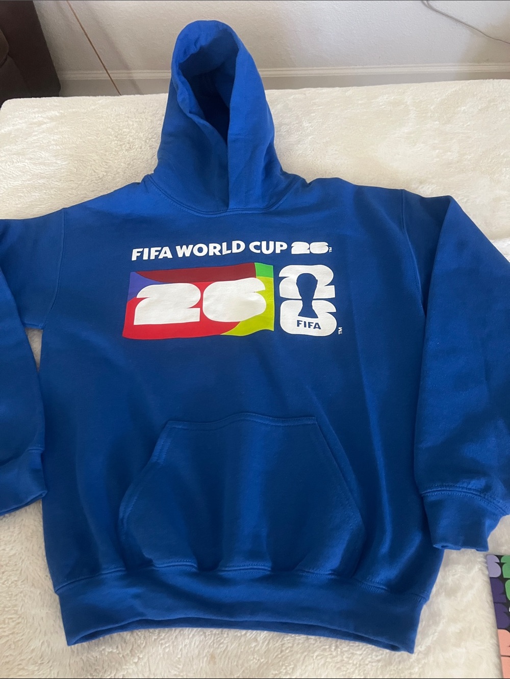 NWT YOUTH FIFA World Cup 2026 Blue Graphic Hoodie (unisex) size L